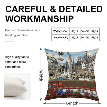 Heroes of Might & Magic 3 Tower Linen Throw Pillow Cover