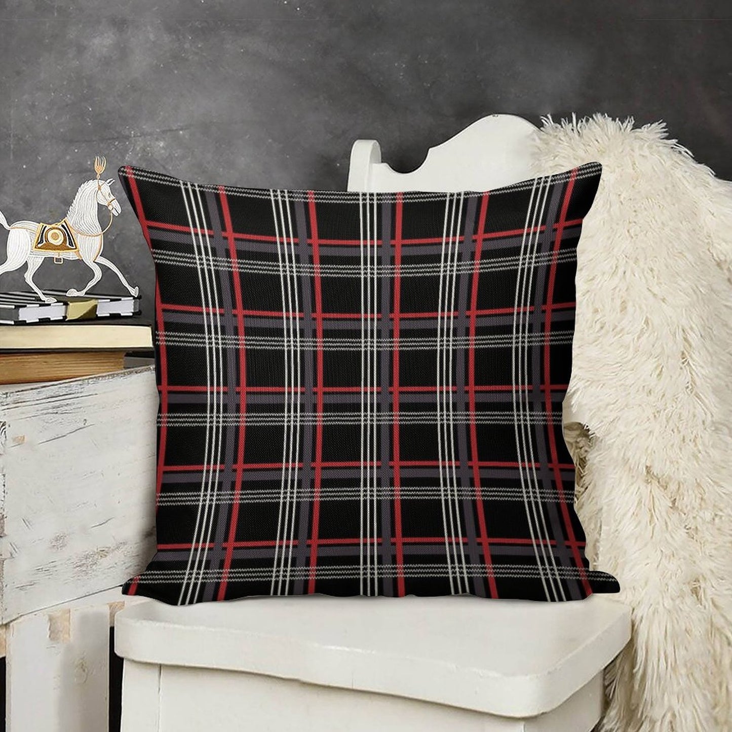 GTi Tartan Linen Throw Pillow Cover