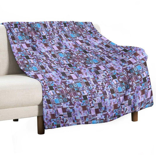 Hand-Painted Tiny Tiles Photo Pattern Throw Blanket
