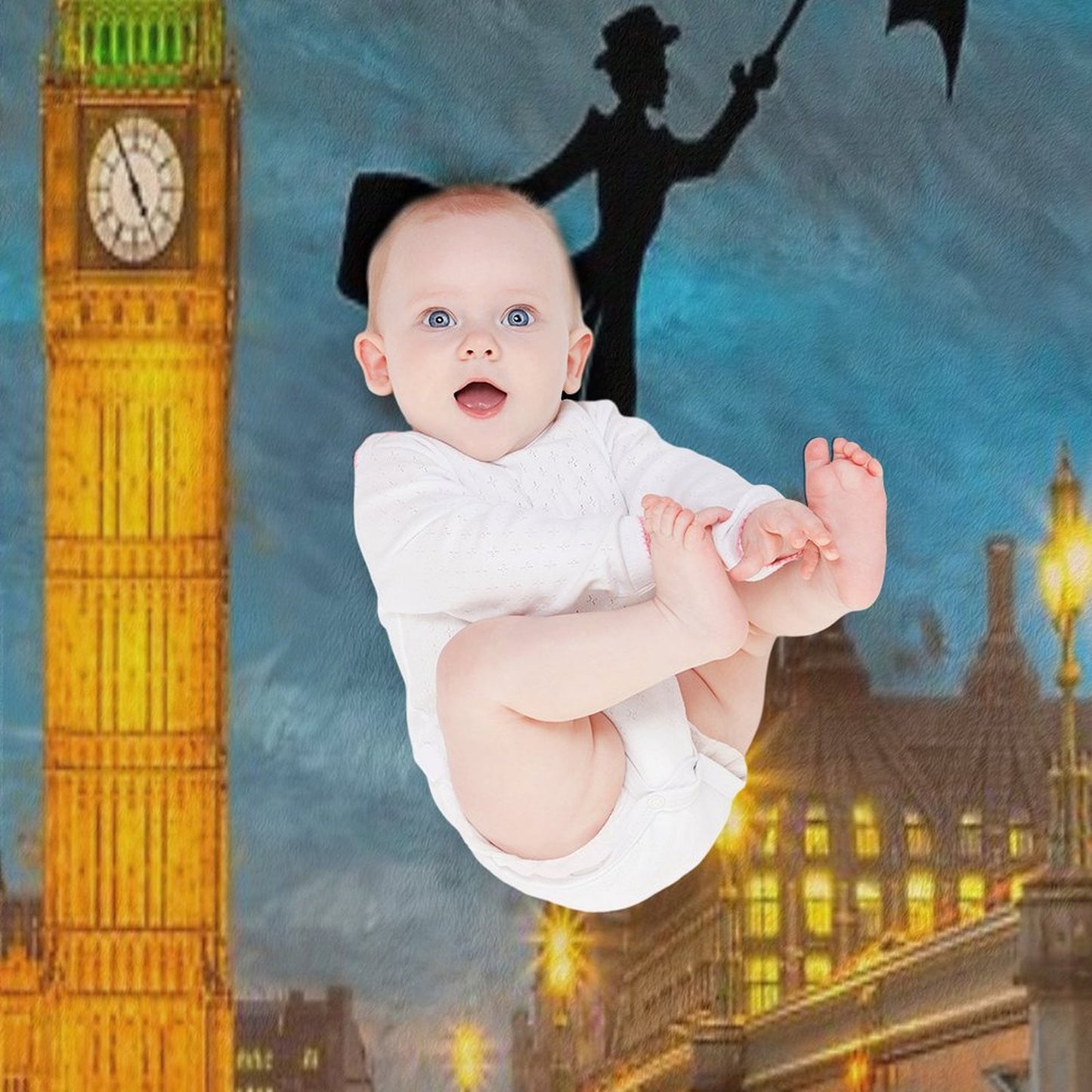 Magical Nanny Over London Throw Blanket