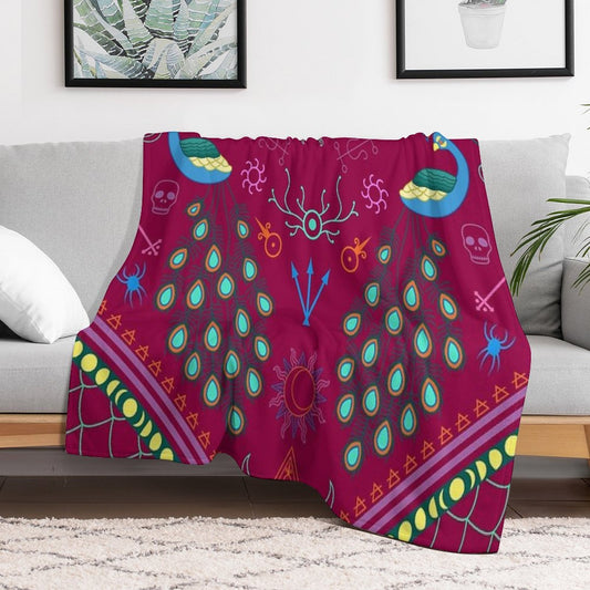 Mollymauk Tealeaf Inspired Print Throw Blanket