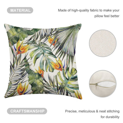 TROPICAL GARDEN Linen Throw Pillow Cover