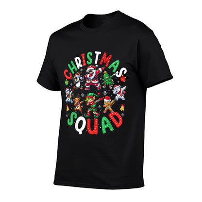 2025 Christmas Tree Lights Dabbing Santa Xmas Boys Men Kids Comfortable T-Shirt