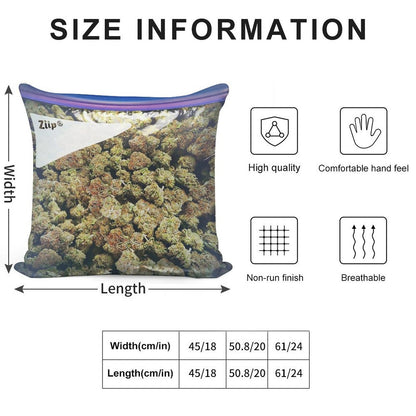 Weed Zip Lock Cannabis Extra Large Dank Soft Shrink-Resistant Throw Pillow