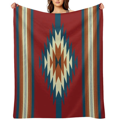 Southwestern Red Throw Blanket