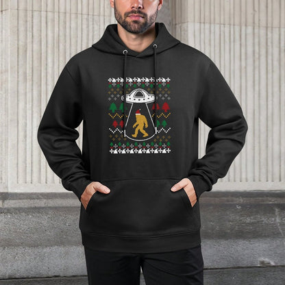 Santa Claus Bigfoot Ufo Sasquatch Ugly Christmas Sweater Versatile Streetwear Hoodie