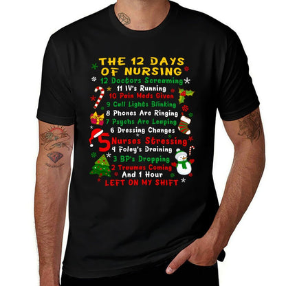 Nurse Christmas Funny 12 Day Nursing  Soft T-Shirt