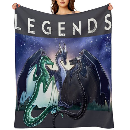 Wings of Fire - Legends - Fathom, Darkstalker, Clearsight Throw Blanket