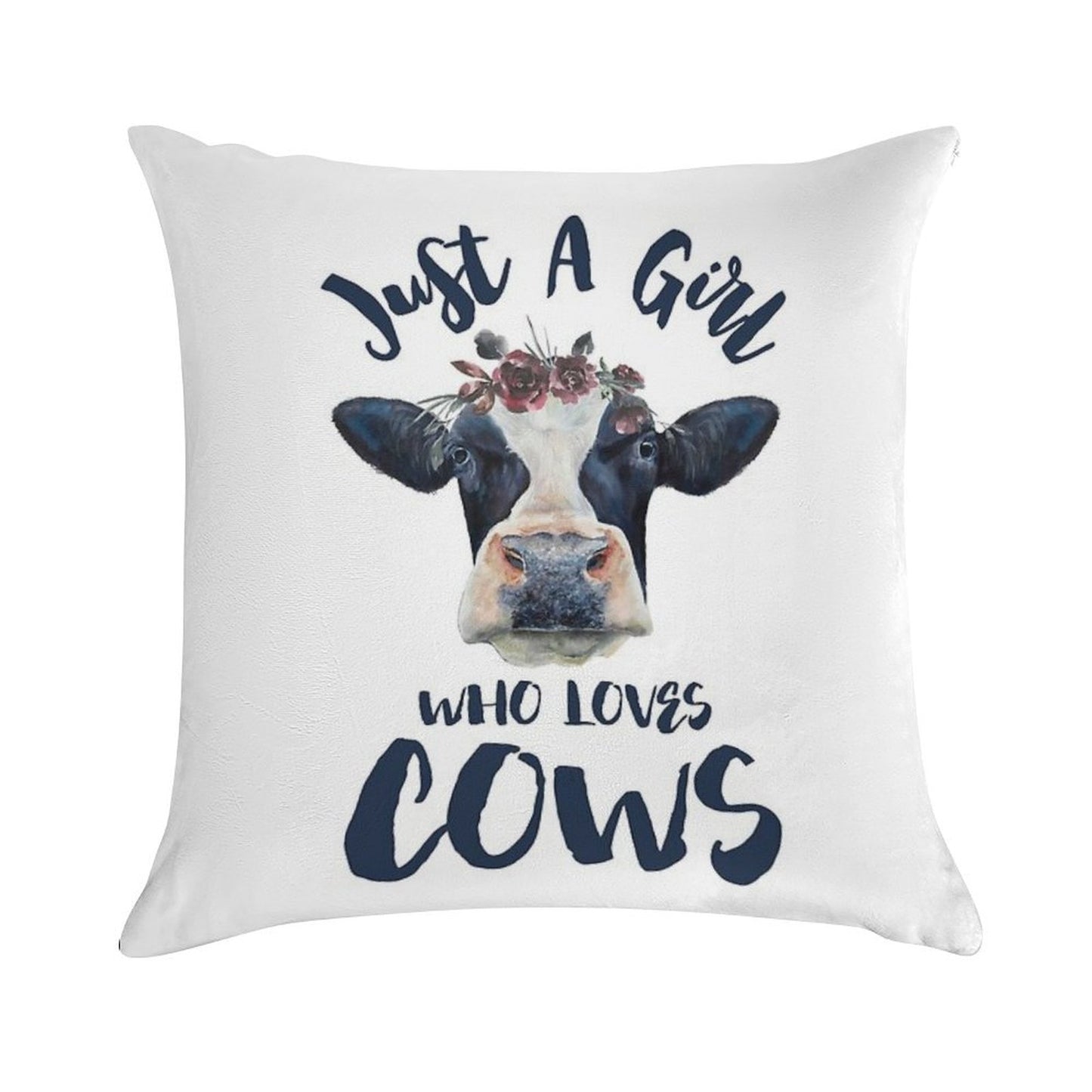 Animal Lovers Funny Gifts - Just A Girl Who Loves Cows Soft Warmth Comfort Throw Pillow
