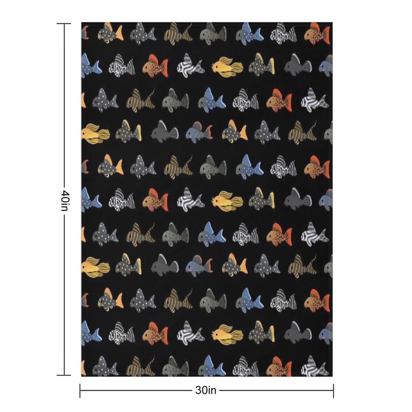 Pleco! - Black Throw Blanket