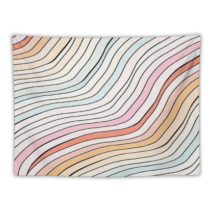 Wavy Summer Aesthetic Tapestry