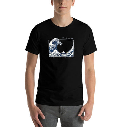 The Great Fibonacci Wave  High-quality Stitching T-Shirt