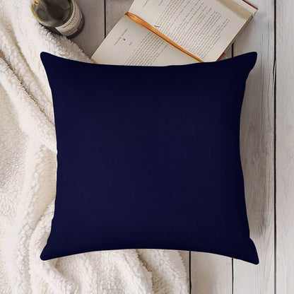 Navy Blue Solid Color Linen Throw Pillow Cover