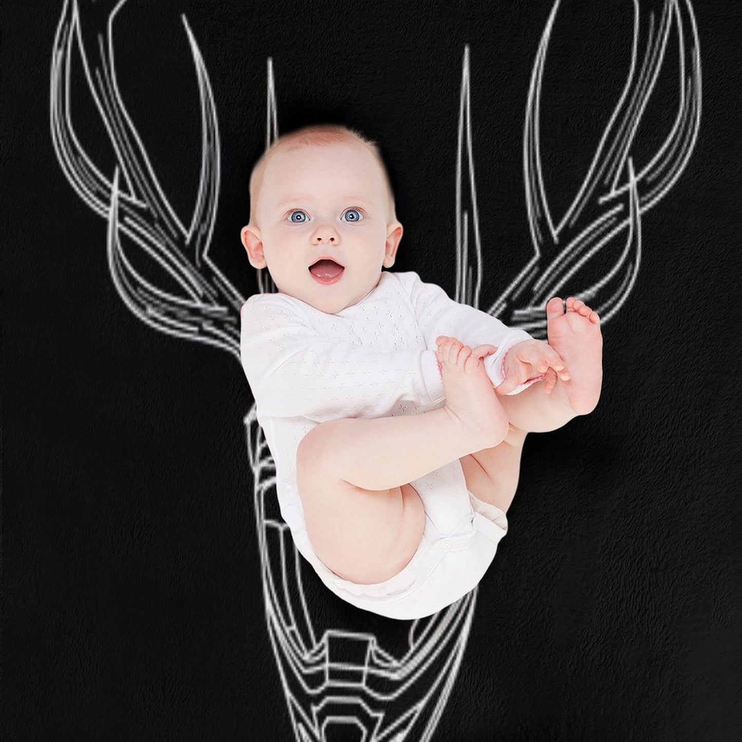 Mx Stag Head Throw Blanket