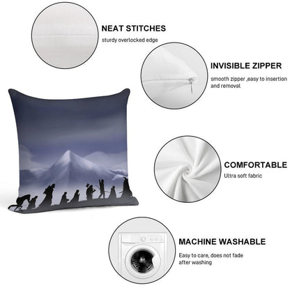 Fellowship of The Ring (with Background) Soft Durable Construction Throw Pillow