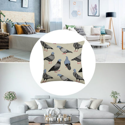 Design 33 - The Pigeons Linen Throw Pillow Cover