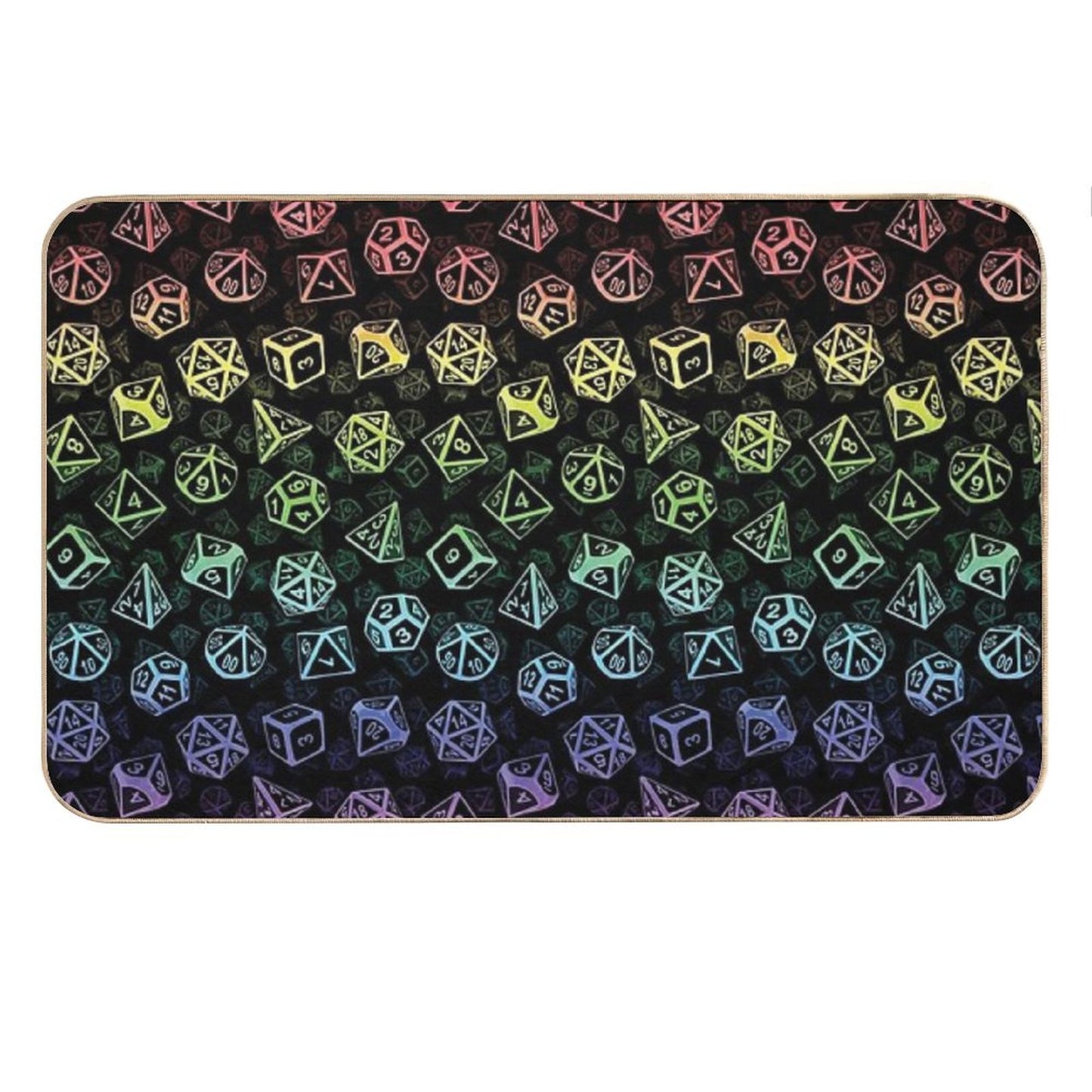 D20 Dice Set Pattern (Rainbow) Bath Mat