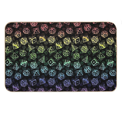 D20 Dice Set Pattern (Rainbow) Bath Mat