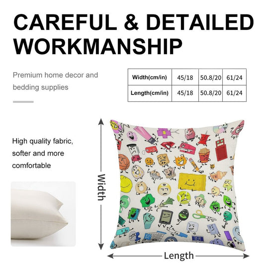 BFB And TPOT Full Cast Print Linen Throw Pillow Cover
