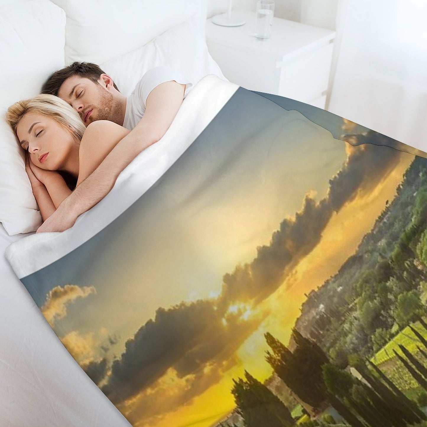 Vineyards And Countryside Landscape in Maremma. Tuscany Throw Blanket