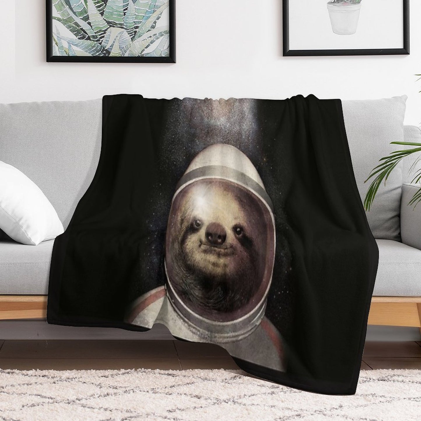Space Sloth Throw Blanket
