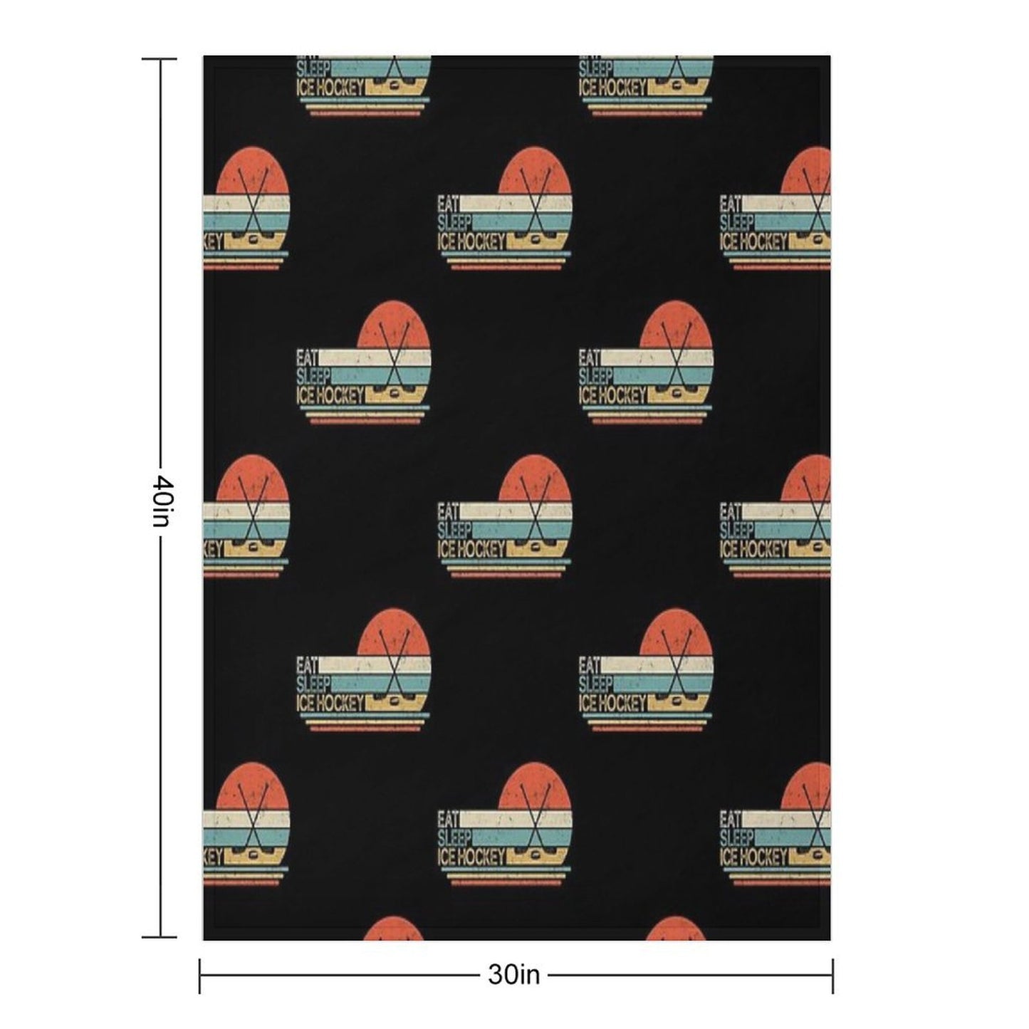 Ice Hockey Vintage Eat Sleep Throw Blanket