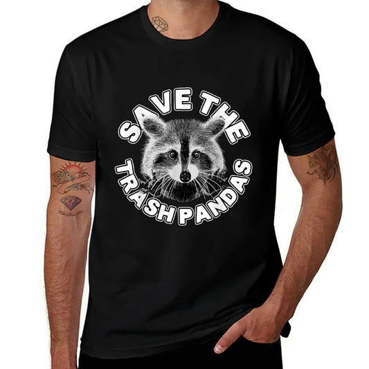 MegaUltraEpic Raccoons Save The Trash Pandas Raccoon Animal - Black, Unisex-Adult,, Classic Fit, Medium, 6  Moisture-wicking T-Shirt