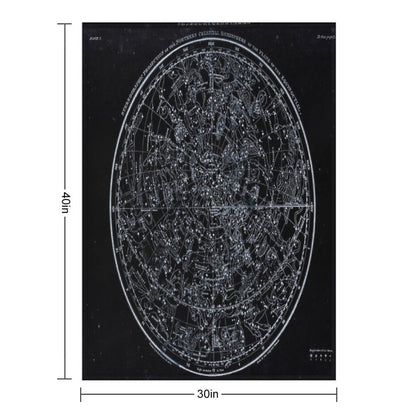 Constellations of The Northern Hemisphere  Pale Blue On Black Throw Blanket