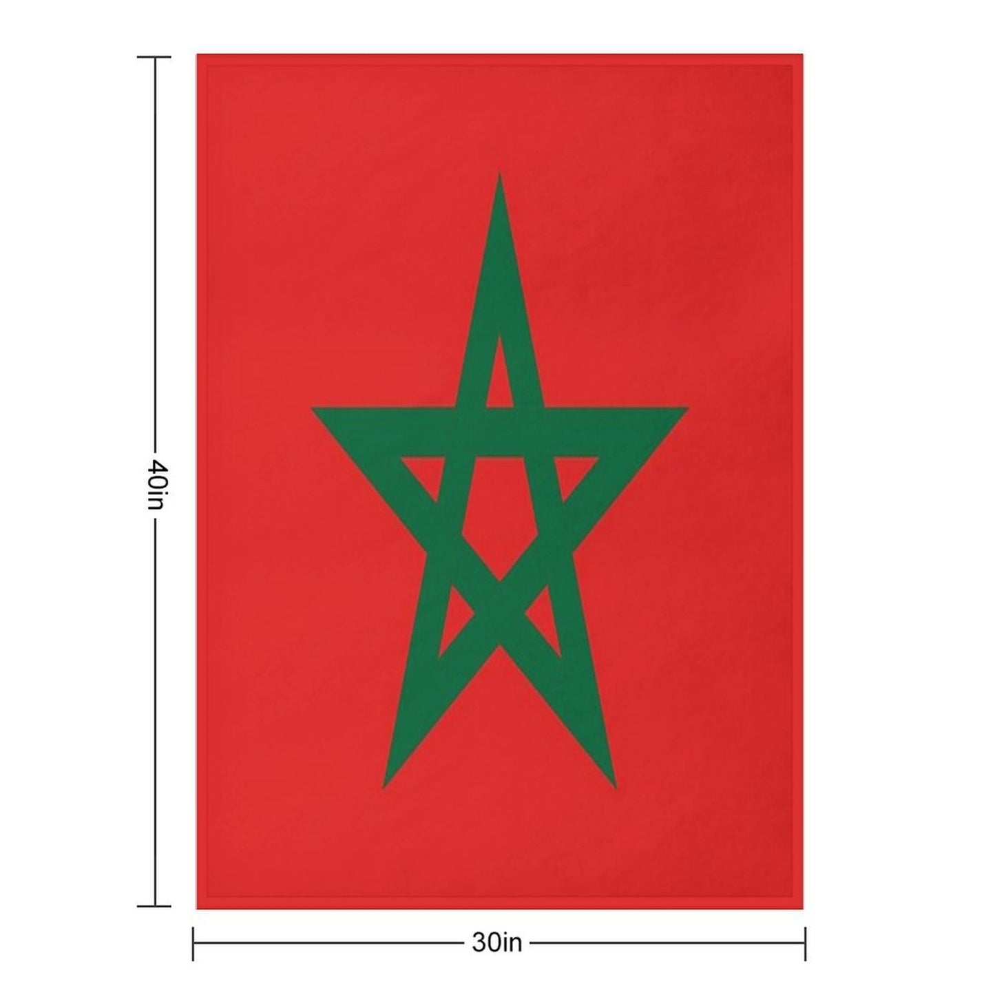 Green Star, Moors Flag-Proud to Be Moorish Throw Blanket