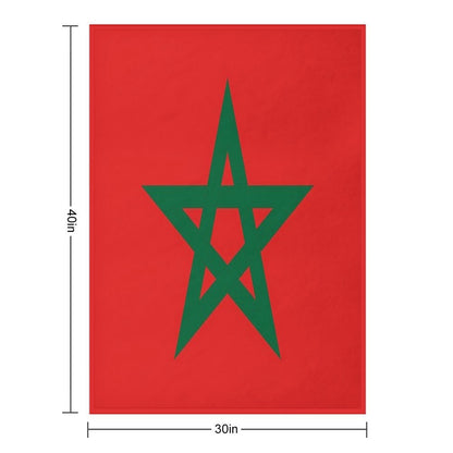 Green Star, Moors Flag-Proud to Be Moorish Throw Blanket