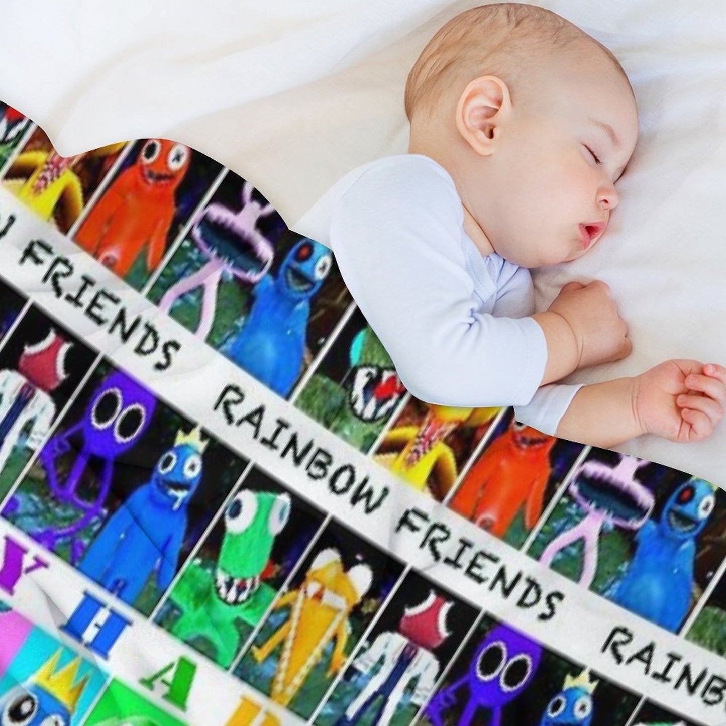 Rainbow Friends Happy Happy Throw Blanket