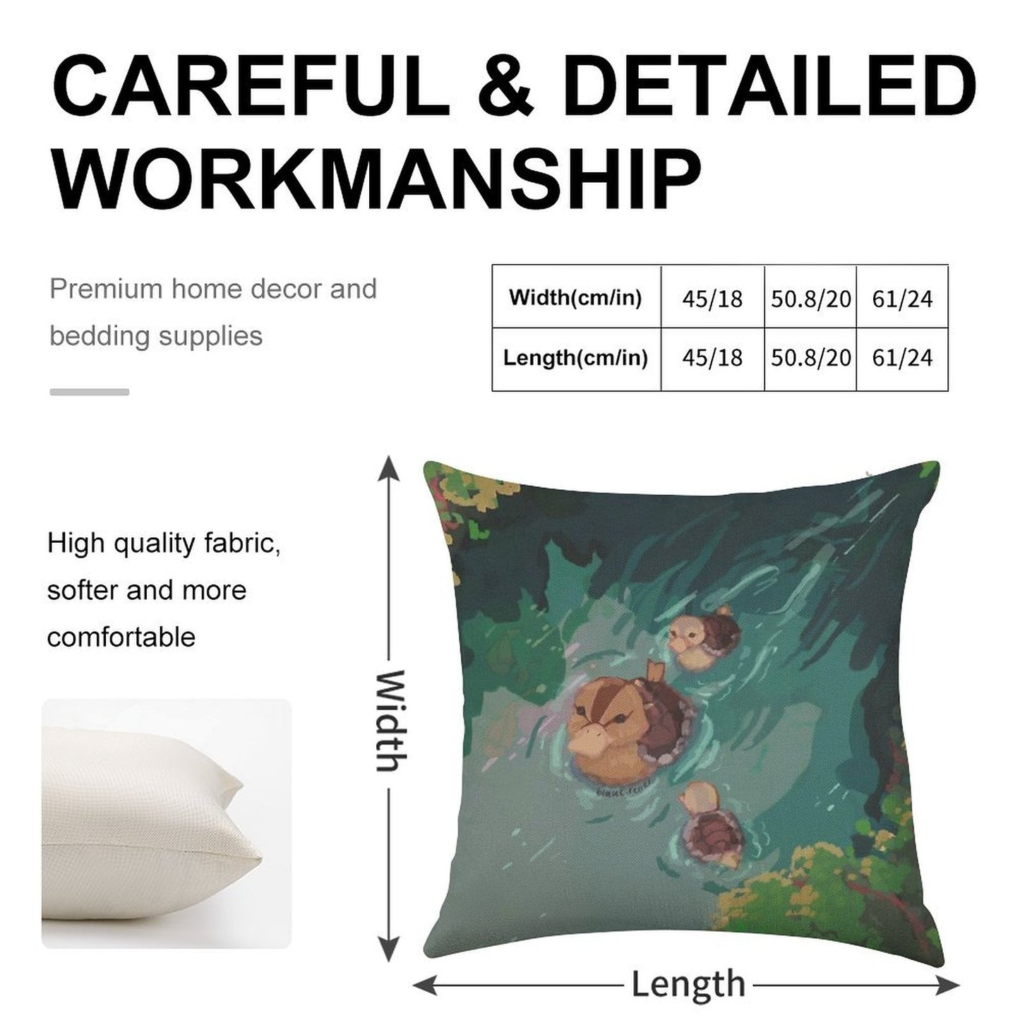 Turtle Duck Pond Avatar The Last Airbender Linen Throw Pillow Cover