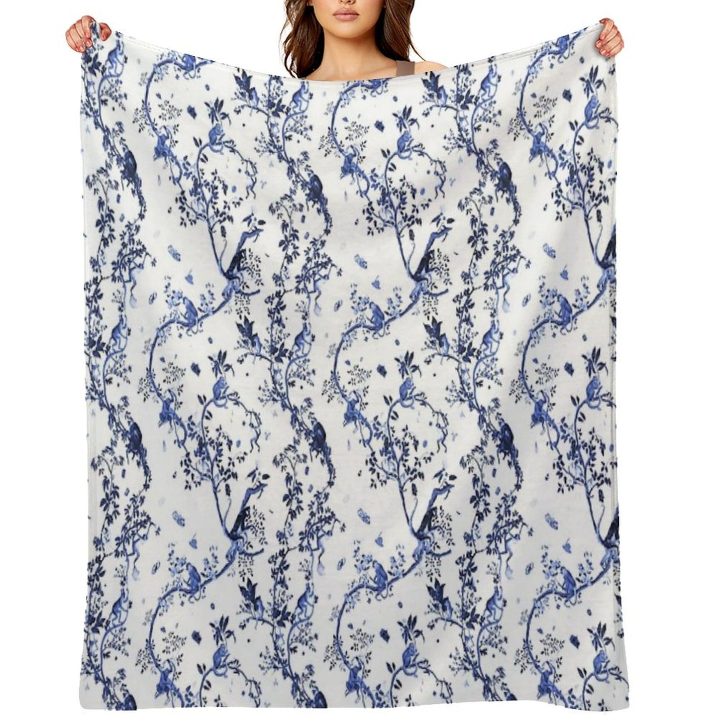 Monkey World Jouy Throw Blanket