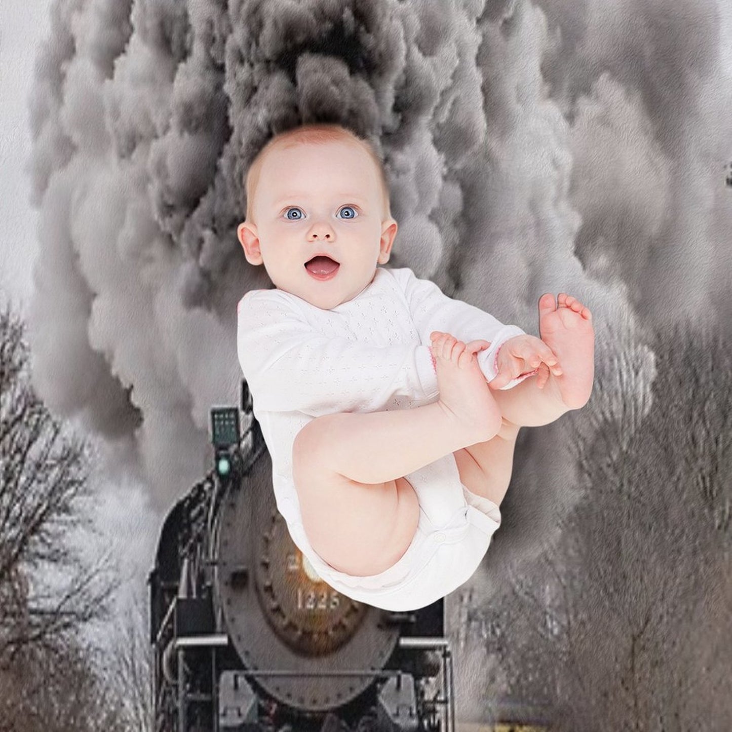 Pere Marquette 1225 Locomotive Throw Blanket