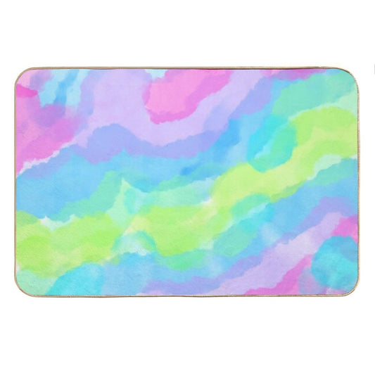 Lovely Colorful Watercolor Clouds Bath Mat
