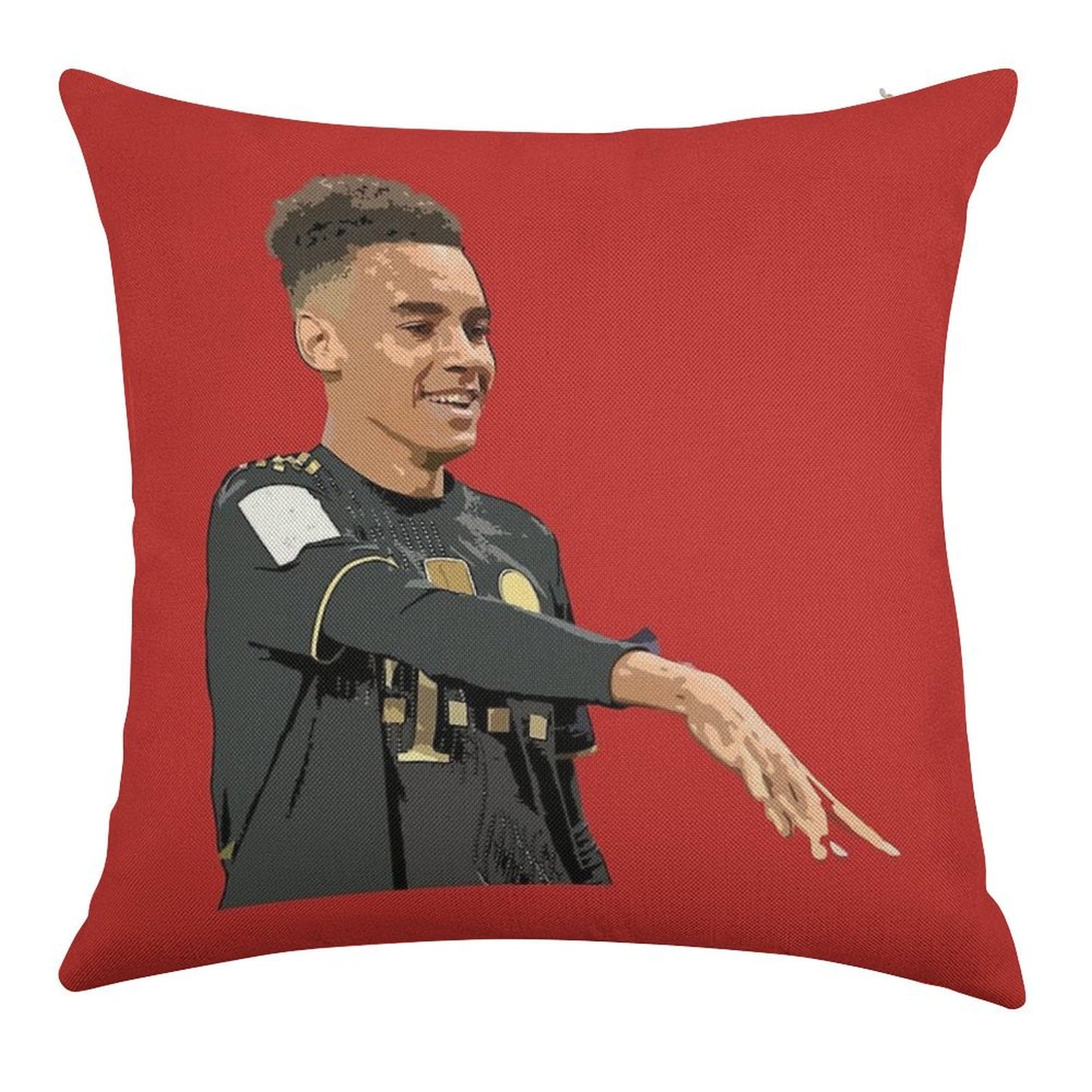 Jamal Musiala Linen Throw Pillow Cover