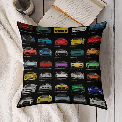 Super Cars (B) Linen Throw Pillow Cover