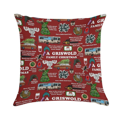 Christmas Vacation Collage Soft Luxury Feel Throw Pillow