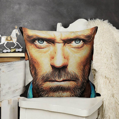 Dr. House Linen Throw Pillow Cover