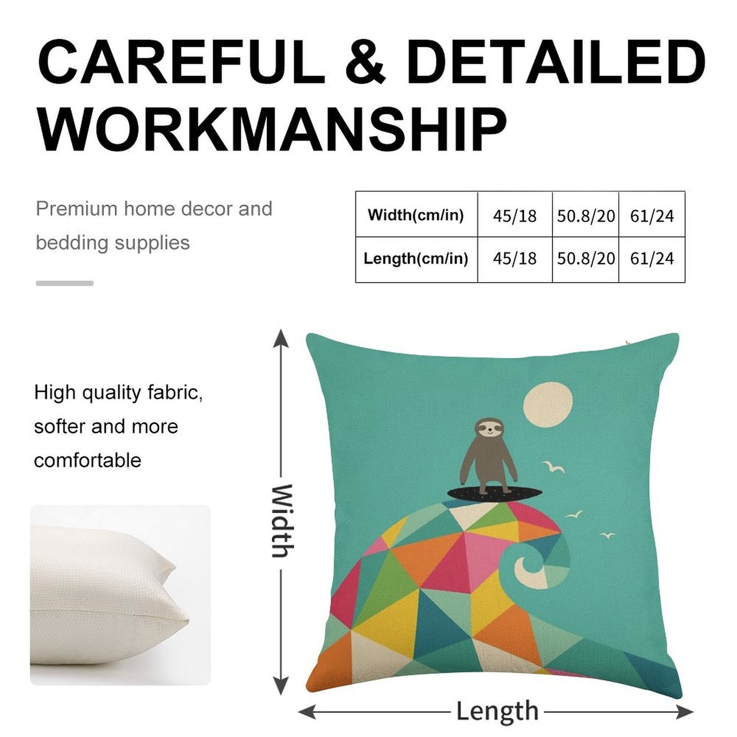 Surfs Up Linen Throw Pillow Cover