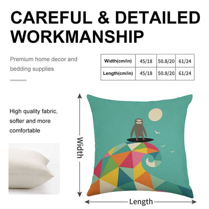 Surfs Up Linen Throw Pillow Cover