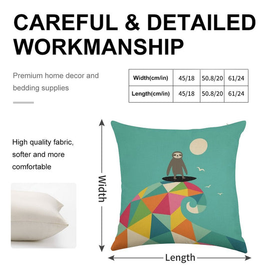 Surfs Up Linen Throw Pillow Cover