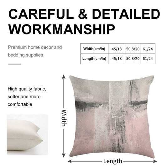 Blush Linen Throw Pillow Cover