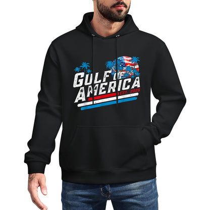 Retro Gulf Of USA America Est 2025 American Gulf Mexico Shape Retention Hoodie