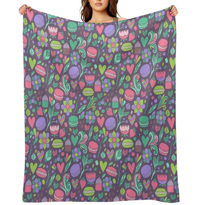 Macarons And Flowers Throw Blanket