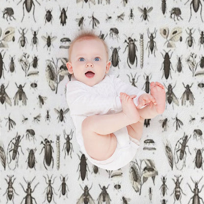Many Different Bugs Vintage Entomology Throw Blanket