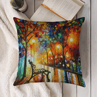 THE LONELINESS OF AUTUMN - Leonid Afremov Linen Throw Pillow Cover