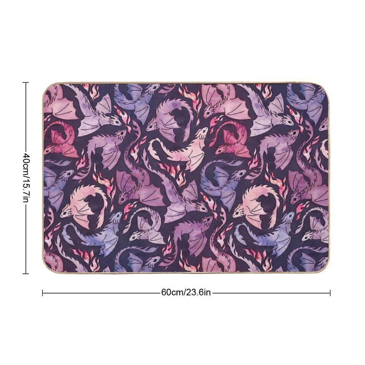 Dragon Fire Dark Pink & Purple  Anti-Trip Bath Mat