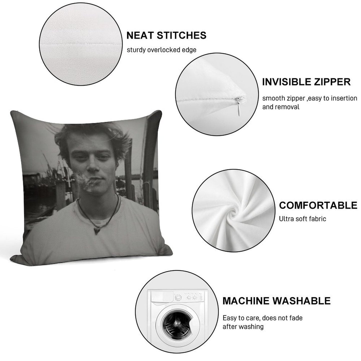 JJ Rudy Pankow Outer Banks Netflix Soft Home Decor Throw Pillow