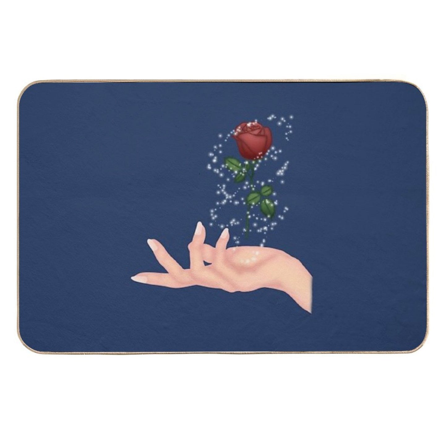 Magical Hands Make Rose Ver. 3  Fade-Resistant Bath Mat